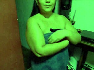 fucking her tits with dildo and spit