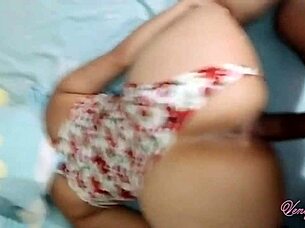 amazing latina pussy gets wet and bent over for doggystyle fuck, curvy homemade whore spreading wide in amateur video.