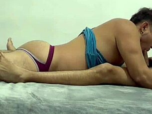 muscular twink gets his ass sucked for the first time by bodybuilder in gay anal scene