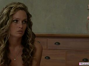 Blonde mother-in-law teaches stepdaughter gently.