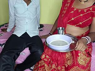 Wow, first Karva Chauth, husband drank, muff dived my big tits and pussy, fucked my big ass!