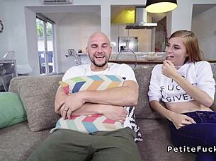 i can't beleive how the petite chesnut blows and fucks that huge dick, it's so intence!