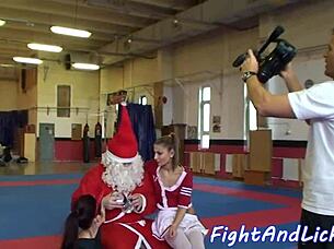 I lick her ass in spandex