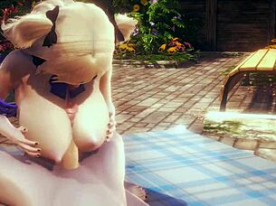 want to see fischl give pov boobjob and lick cum in genshin hentai?