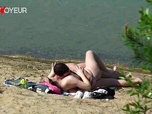 Beach voyeur sees naughty teen 18+ pawg fucking bf
