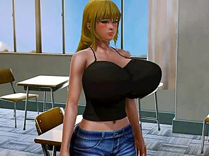 dragon maid lucoa bounces huge tits in honey select game