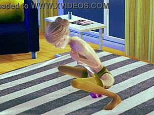 I love watching this teen in stockings masturbate solo in 3D hentai