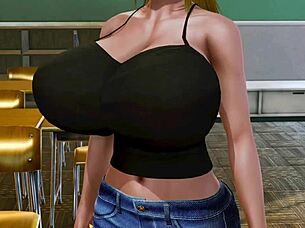 dragon maid lucoa bounces huge tits in honey select game