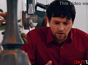 Riley Jacobs got stuck and fucked during house cleaning