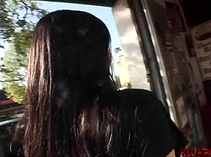 horny latina alexis bent over for missionary blowjob and facial