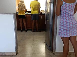 Security Officers Ricky Spanish And Lily Lane Strip Izzy Lush