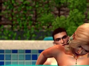 my neighbor's bimbo stepmom masturbating at pool in roleplay