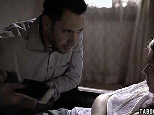 Oh, the psychiatrist roughly fucks the petite teen in doggystyle!