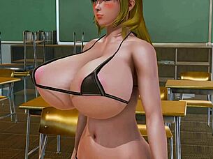 dragon maid lucoa bounces huge tits in honey select game