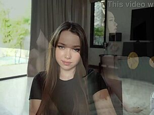 My young stepmom shows me wild sex moves.