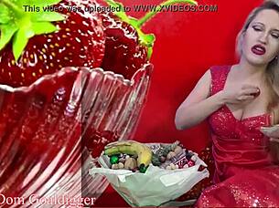 food porn in financial domination style, glasses and masturbation