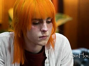 Confused ginger tranny fucks doctor in therapy.