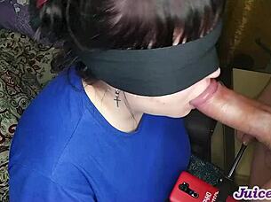 A homemade video of a gay blowjob with a big cumshot in the mouth