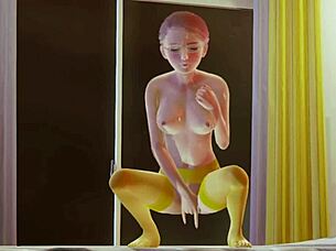 I love watching this teen in stockings masturbate solo in 3D hentai