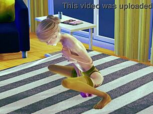 I love watching this teen in stockings masturbate solo in 3D hentai