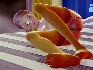 I love watching this teen in stockings masturbate solo in 3D hentai