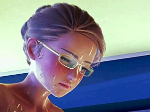 I love watching this teen in stockings masturbate solo in 3D hentai