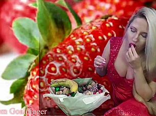 food porn in financial domination style, glasses and masturbation