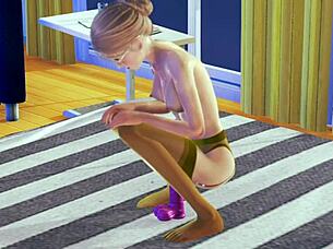 I love watching this teen in stockings masturbate solo in 3D hentai