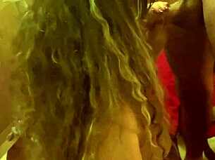 Gangbanged mature lady with blowjob and cumshot