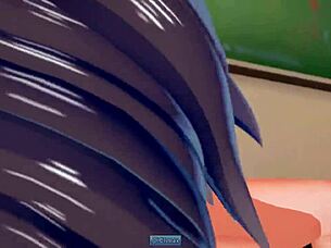 3D animated game with Professor Claudia's big tits and ass