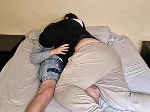 Chubby couple enjoys intimate blowjob session