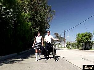 Teacher bangs teenage pussy in roleplay group scene