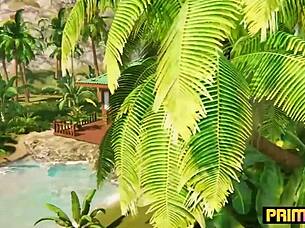 deep tissue massage animation futanari foursome by prime3dx