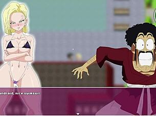 android 18 has slutty sex with trunks