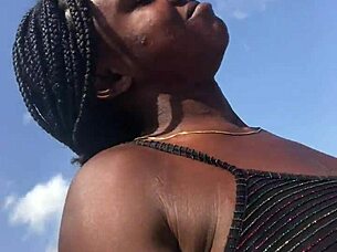 Crazybitch enjoys moving her big ass outdoor