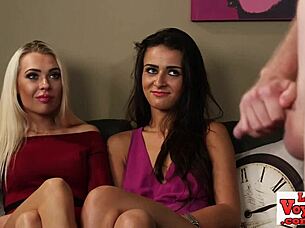 European babes lead a CFNM domination instruction