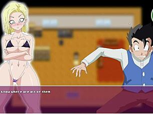 android 18 has slutty sex with trunks