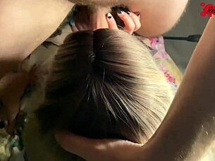 Big natural tits blonde sucks and swallows cum hardcore