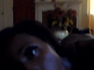 I watch ebony sucking my big black cock passionately