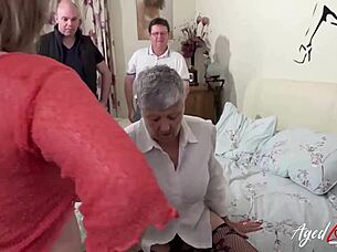 two guys play nasty with matures savana and trisha