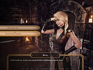 3D movie with curvy woman giving blow job after a fight