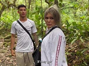 Asian stepson gets a rough and wild blowjob from his mom