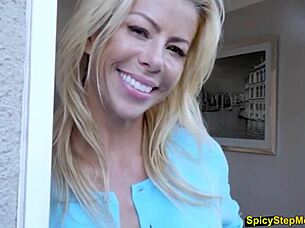 Blonde stepmom's huge tits are my favorite toys.