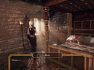 3D movie with curvy woman giving blow job after a fight