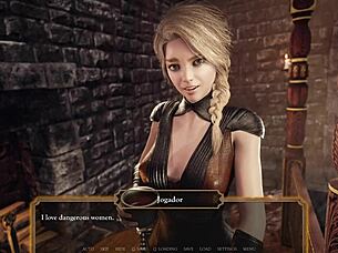 3D movie with curvy woman giving blow job after a fight