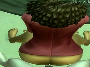 Ebony girl at house party gets bent over