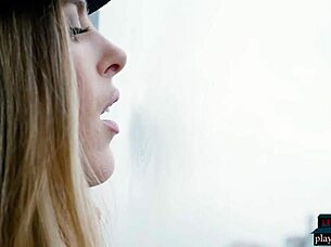 Slim teen blonde Hailey Afton hot Playboy model from Canada