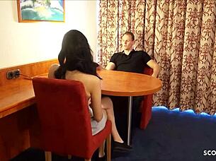 Intern meets boss at hotel meeting