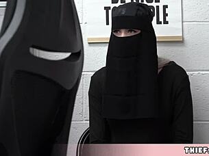 Cute Muslim Chick Hides Stolen Goods