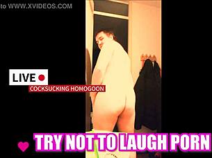 try not to laugh at silly gay blowjob 😄